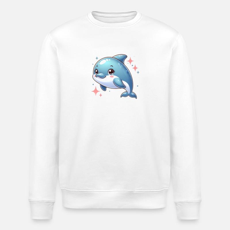 dolphin - Stanley/Stella ROLLER Unisex Organic Sweatshirt - white
