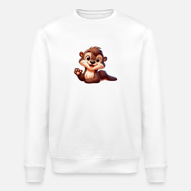 loutre 2 - Sweat bio ROLLER Stanley/Stella Unisexe - blanc