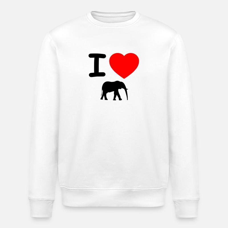 Elefanten - Stanley/Stella Unisex Bio-Sweatshirt ROLLER - Weiß