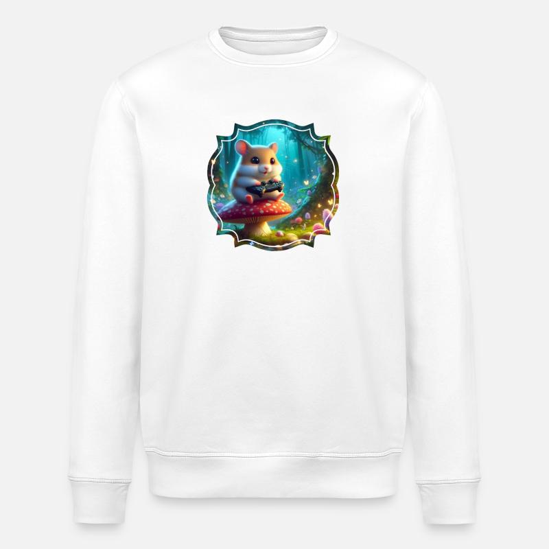 Zocker Hamster - Stanley/Stella Unisex Bio-Sweatshirt ROLLER - Weiß
