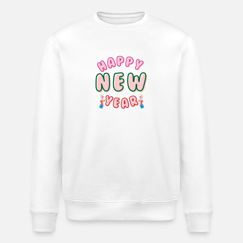 Happy New Year - Stanley/Stella ROLLER Unisex Organic Sweatshirt - white