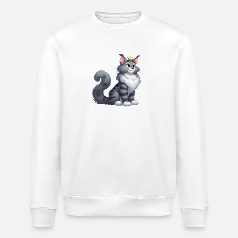 Maine Coon Queen - Stanley/Stella ROLLER Unisex Organic Sweatshirt - white
