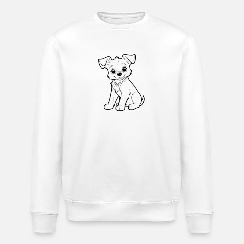 Dog Comic Lustieg - Stanley/Stella ROLLER Unisex Organic Sweatshirt - white
