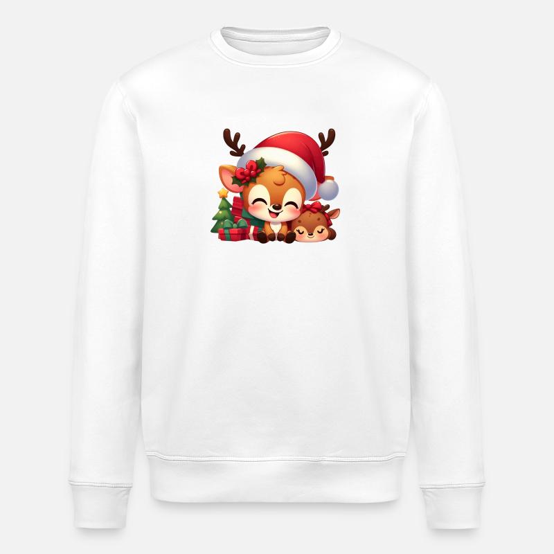 Rudolph 8 - Stanley/Stella ROLLER Unisex Organic Sweatshirt - white