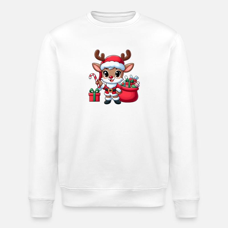 Rudolph 3 - Stanley/Stella ROLLER Unisex Organic Sweatshirt - white