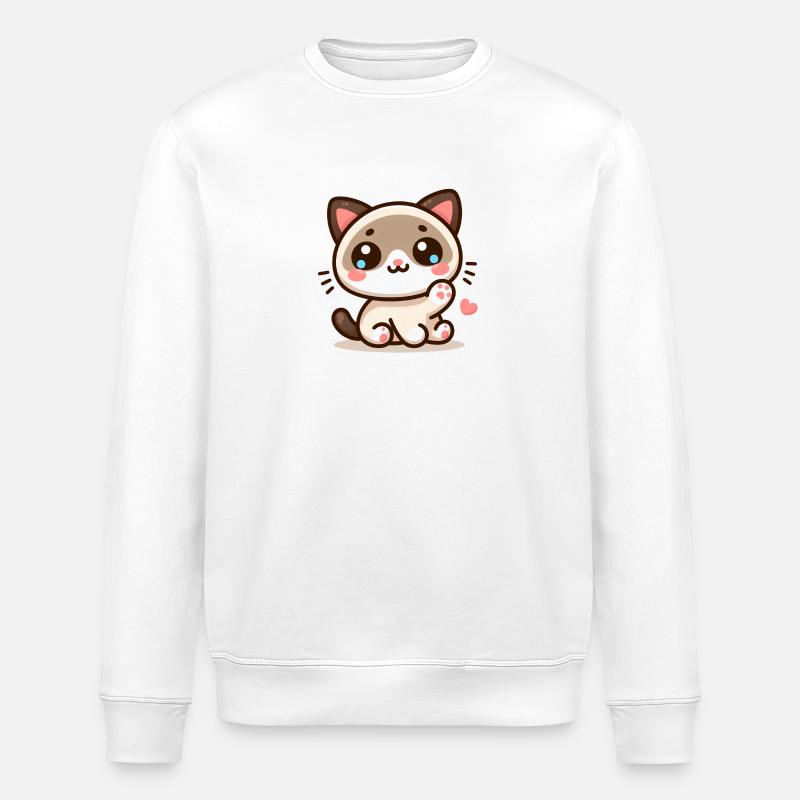 Kawaii Siamesisch 3 - Stanley/Stella Unisex Bio-Sweatshirt ROLLER - Weiß