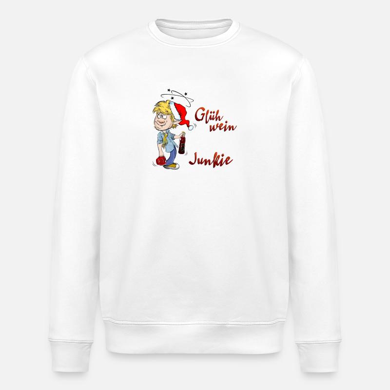 Mulled Wine Junkie - Stanley/Stella ROLLER Unisex Organic Sweatshirt - white