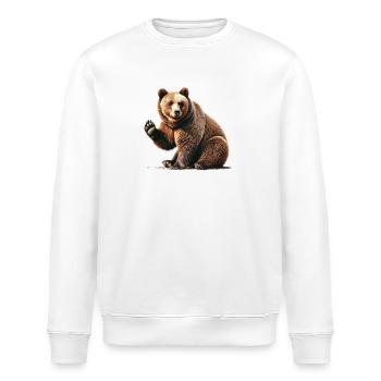Winkender Bär - Stanley/Stella Unisex Bio-Sweatshirt ROLLER - Weiß - Vorne - Nik (191cm)