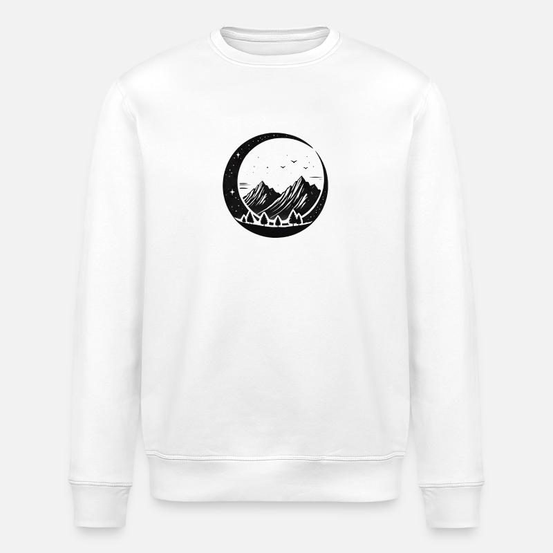 Mountains at night - Stanley/Stella ROLLER Unisex Organic Sweatshirt - white