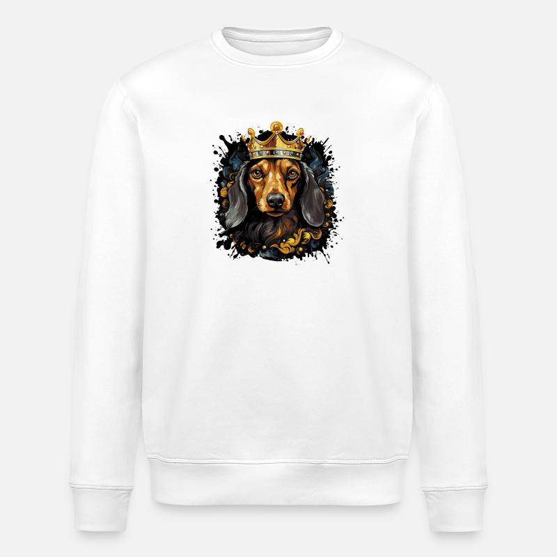 hund dackel tier - Stanley/Stella Unisex Bio-Sweatshirt ROLLER - Weiß