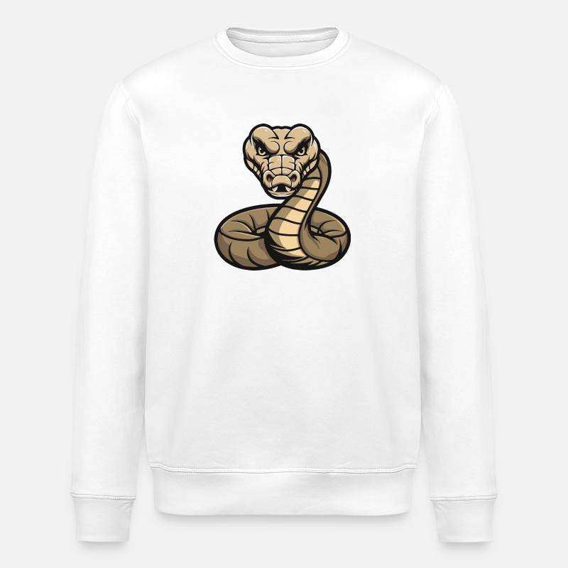 Schlange Kobra Comic - Stanley/Stella Unisex Bio-Sweatshirt ROLLER - Weiß