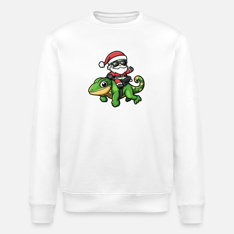 Caméléon Père Noël dessin animé - Sweat bio ROLLER Stanley/Stella Unisexe - blanc