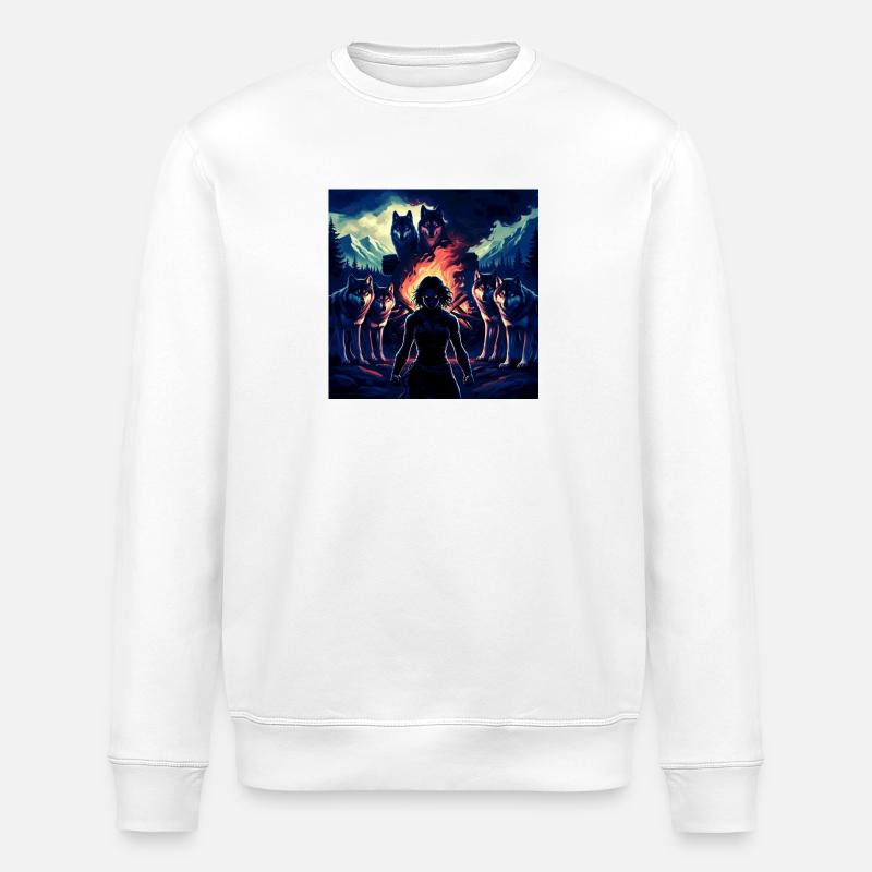 Urzeitlicher Krieger - Stanley/Stella Unisex Bio-Sweatshirt ROLLER - Weiß