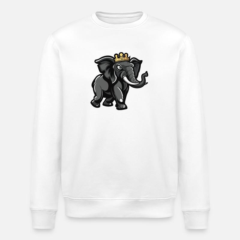 Couronne de dessin animé d’éléphant - Sweat bio ROLLER Stanley/Stella Unisexe - blanc