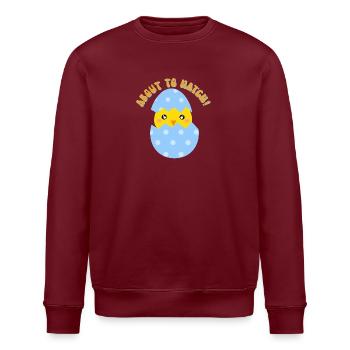 About to Hatch Boy - Stanley/Stella ROLLER Unisex Organic Sweatshirt - burgundy - Front - Nik (191cm)