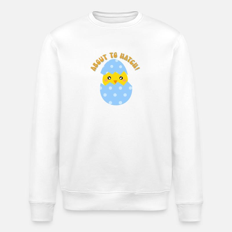 About to Hatch Boy - Stanley/Stella ROLLER Unisex Organic Sweatshirt - white