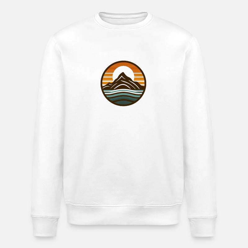 Mountains, nature, sunset - Stanley/Stella ROLLER Unisex Organic Sweatshirt - white