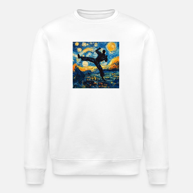 Karaté Taekwondo Van Gogh - Sweat bio ROLLER Stanley/Stella Unisexe - blanc