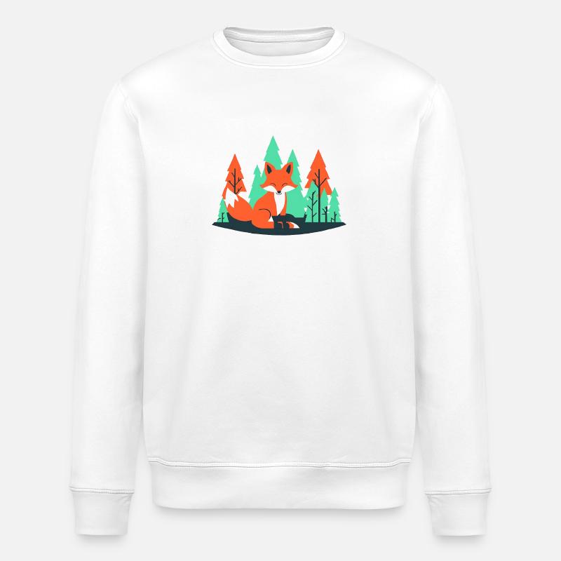 Fuchs im Wald - Stanley/Stella Unisex Bio-Sweatshirt ROLLER - Weiß
