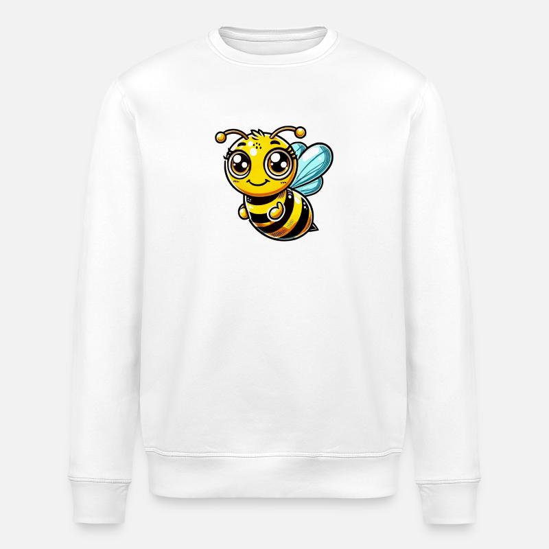 Abeille dessin animé bande dessinée - Sweat bio ROLLER Stanley/Stella Unisexe - blanc