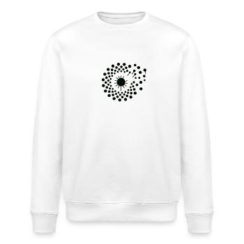 Dandelion logo (black) - Stanley/Stella ROLLER Unisex Organic Sweatshirt - white - Front - Nik (191cm)