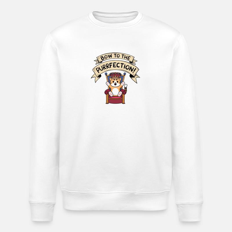 Animal - Purrfection - Stanley/Stella ROLLER Unisex Organic Sweatshirt - white