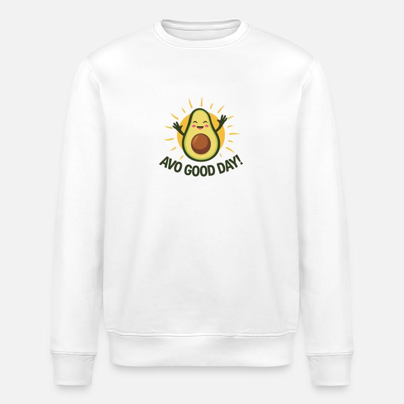 Avo Good Day - Stanley/Stella ROLLER Unisex Organic Sweatshirt - white