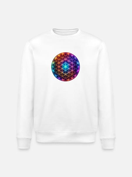 Blume des Lebens - Stanley/Stella Unisex Bio-Sweatshirt ROLLER - Weiß