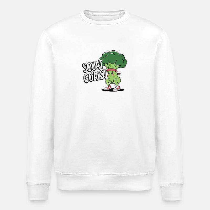 Squat Goals - Stanley/Stella ROLLER Unisex Organic Sweatshirt - white
