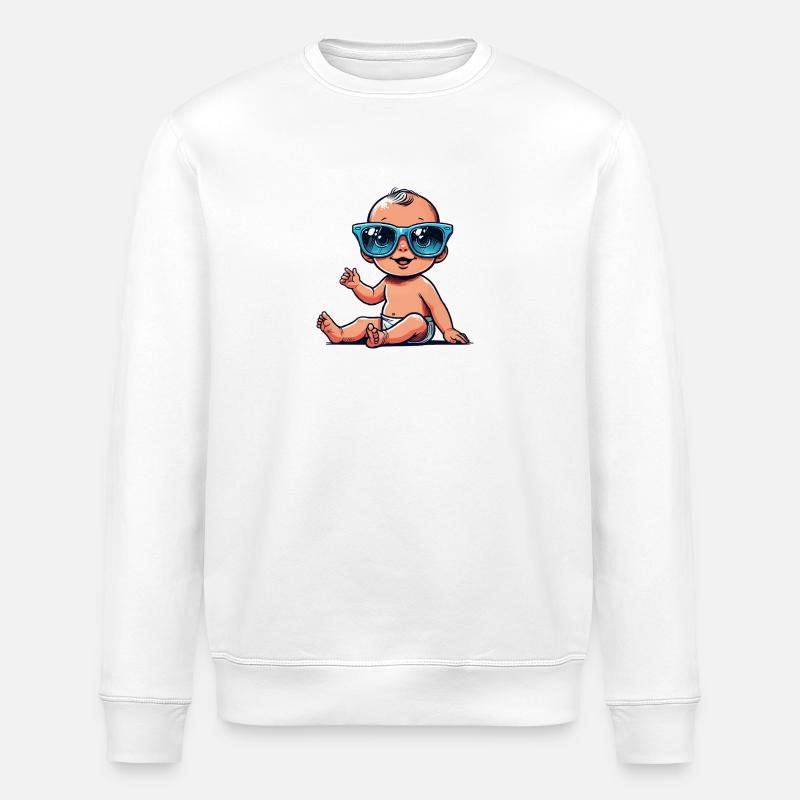 Bande dessinée pour bébé - Sweat bio ROLLER Stanley/Stella Unisexe - blanc