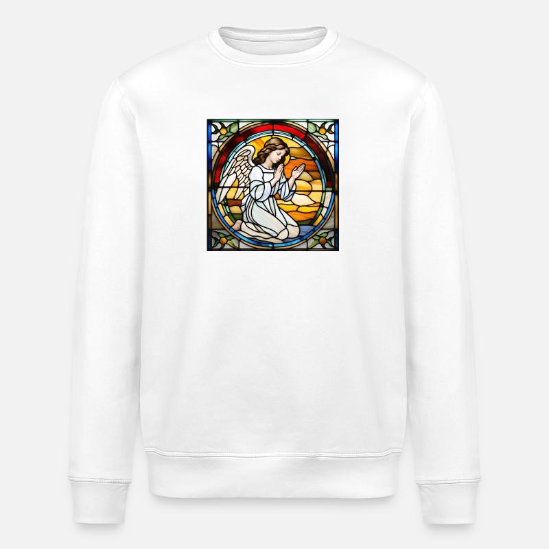 Ange en prière - Sweat bio ROLLER Stanley/Stella Unisexe - blanc
