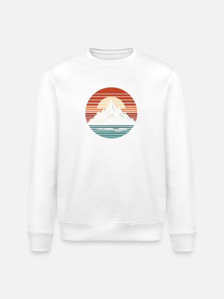 Mountains, nature, sunset - Stanley/Stella ROLLER Unisex Organic Sweatshirt - white