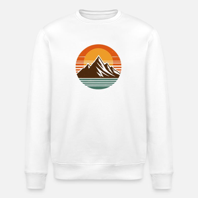 Mountains, nature, sunset - Stanley/Stella ROLLER Unisex Organic Sweatshirt - white