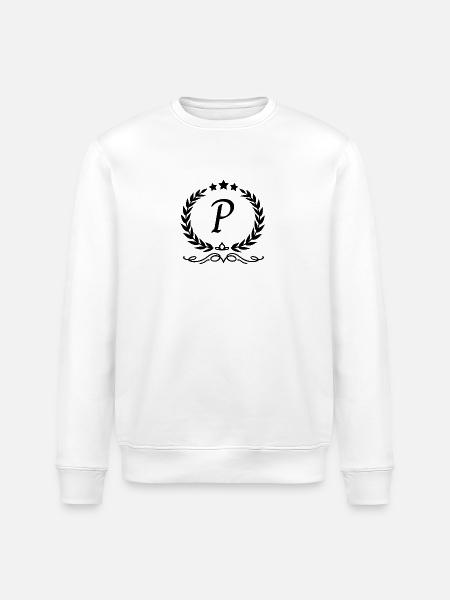 Letter p crown - Stanley/Stella ROLLER Unisex Organic Sweatshirt - white