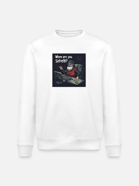 Bitcoin uncle Satoshi - Stanley/Stella Unisex Bio-Sweatshirt ROLLER - Weiß