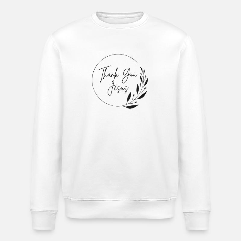 thank you Jesus - Stanley/Stella ROLLER Unisex Organic Sweatshirt - white