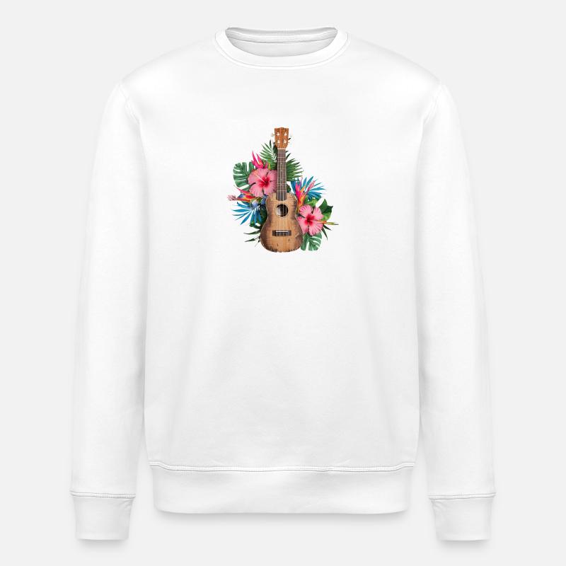 Cartoon Ukulele - Stanley/Stella Unisex Bio-Sweatshirt ROLLER - Weiß
