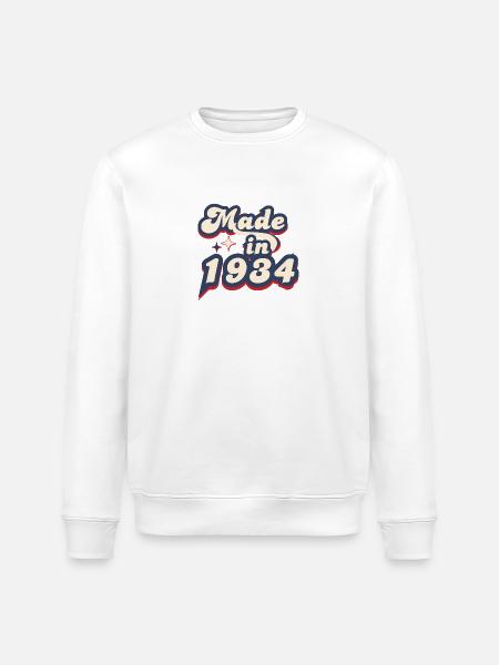 Made in 1934 retro - Stanley/Stella ROLLER Unisex Organic Sweatshirt - white