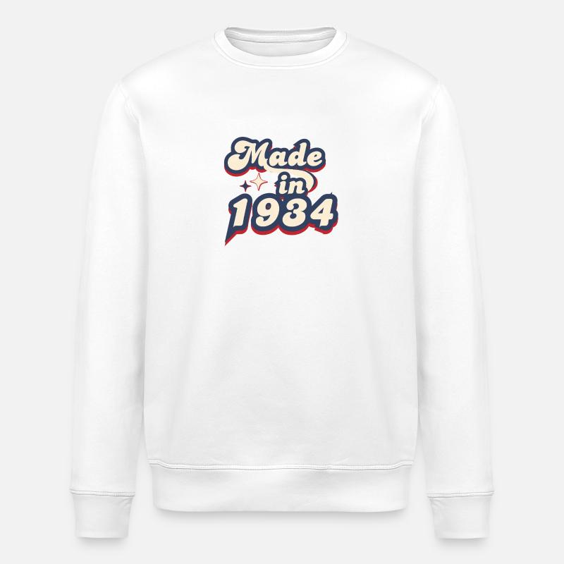 Made in 1934 retro - Stanley/Stella ROLLER Unisex Organic Sweatshirt - white