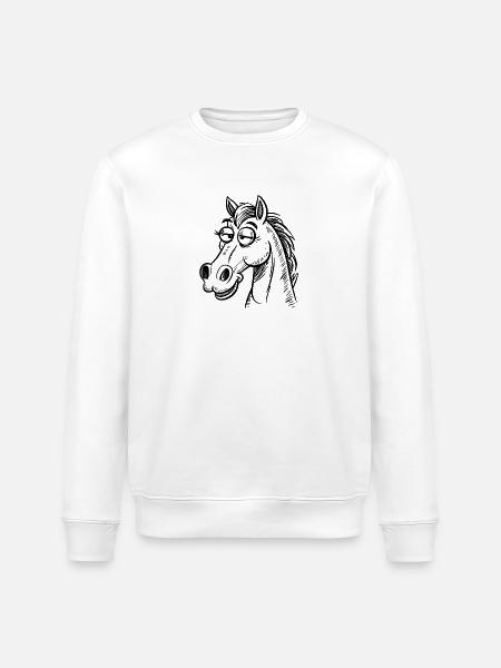 Cheval Chevaux Équitation Cavalier - Sweat bio ROLLER Stanley/Stella Unisexe - blanc