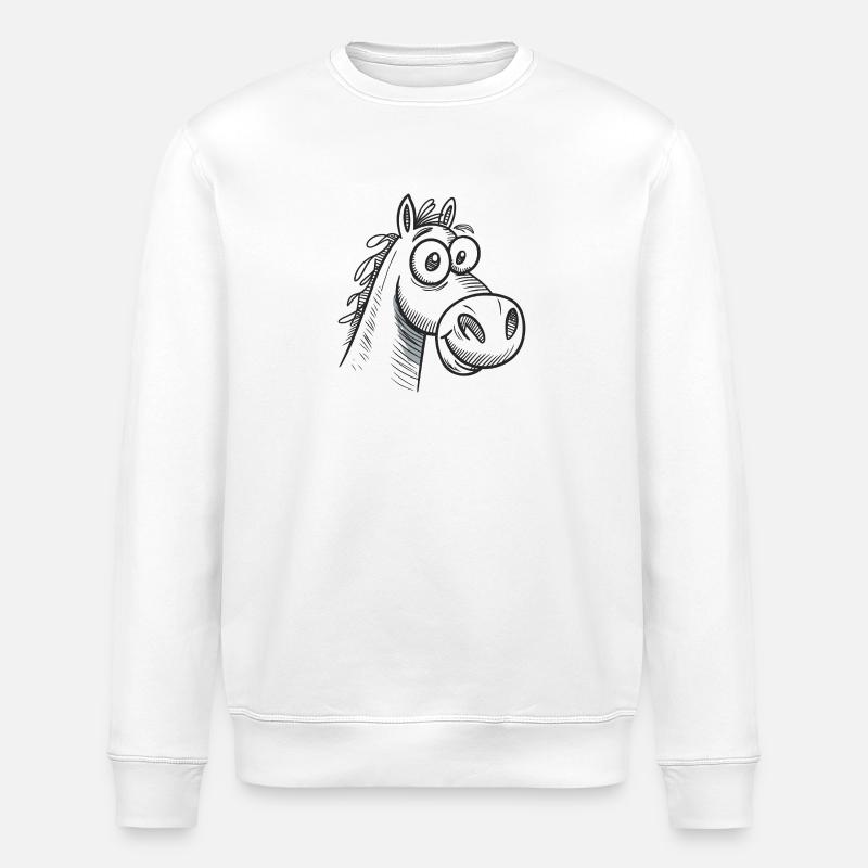 Cheval Chevaux Équitation Cavalier - Sweat bio ROLLER Stanley/Stella Unisexe - blanc