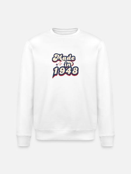 Made in 1948 Retro - Stanley/Stella ROLLER Unisex Organic Sweatshirt - white