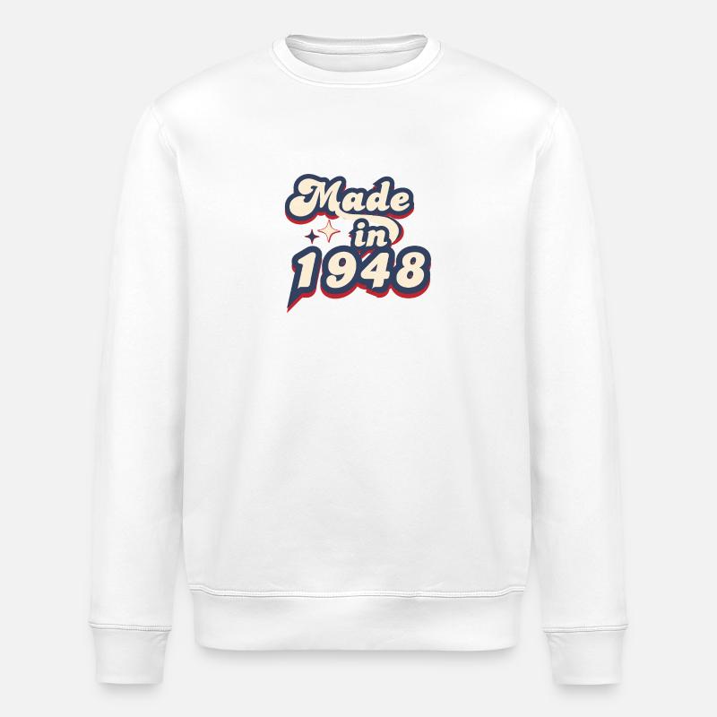 Made in 1948 Retro - Stanley/Stella ROLLER Unisex Organic Sweatshirt - white