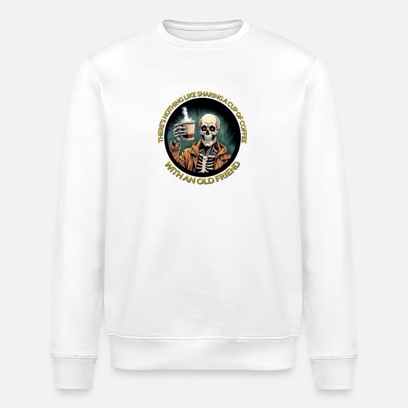 Coffee with friend - Stanley/Stella ROLLER Unisex Organic Sweatshirt - white