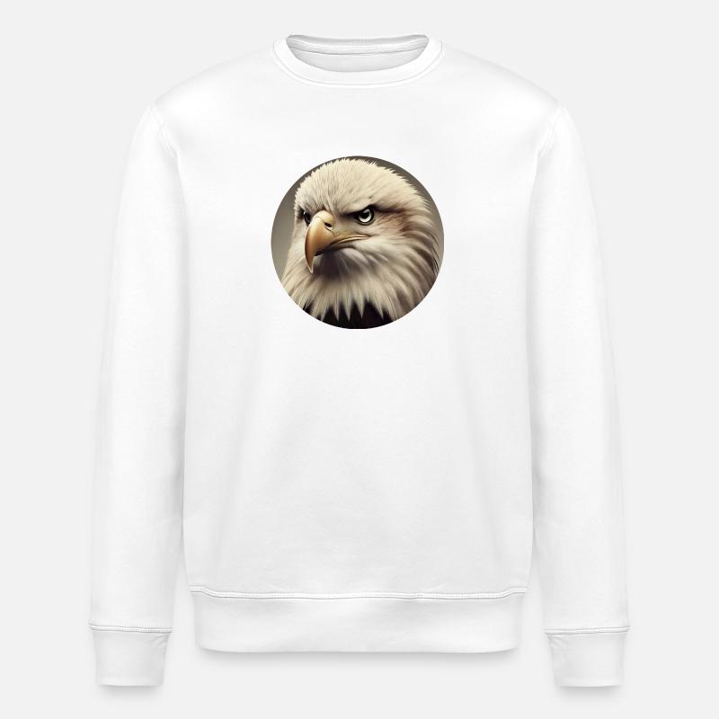 Bald eagle - Stanley/Stella ROLLER Unisex Organic Sweatshirt - white