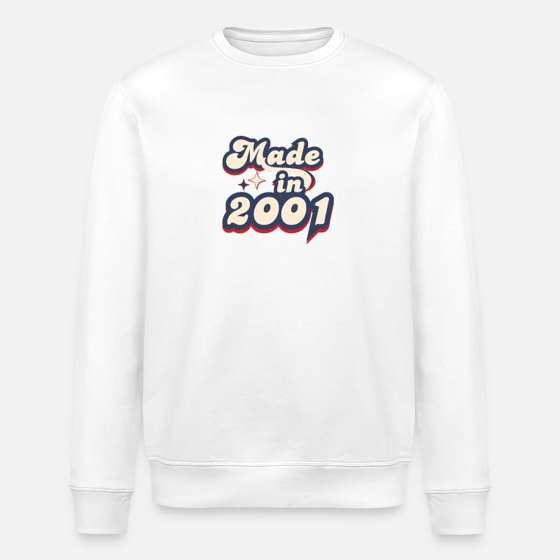 Made in 2001 retro - Stanley/Stella ROLLER Unisex Organic Sweatshirt - white
