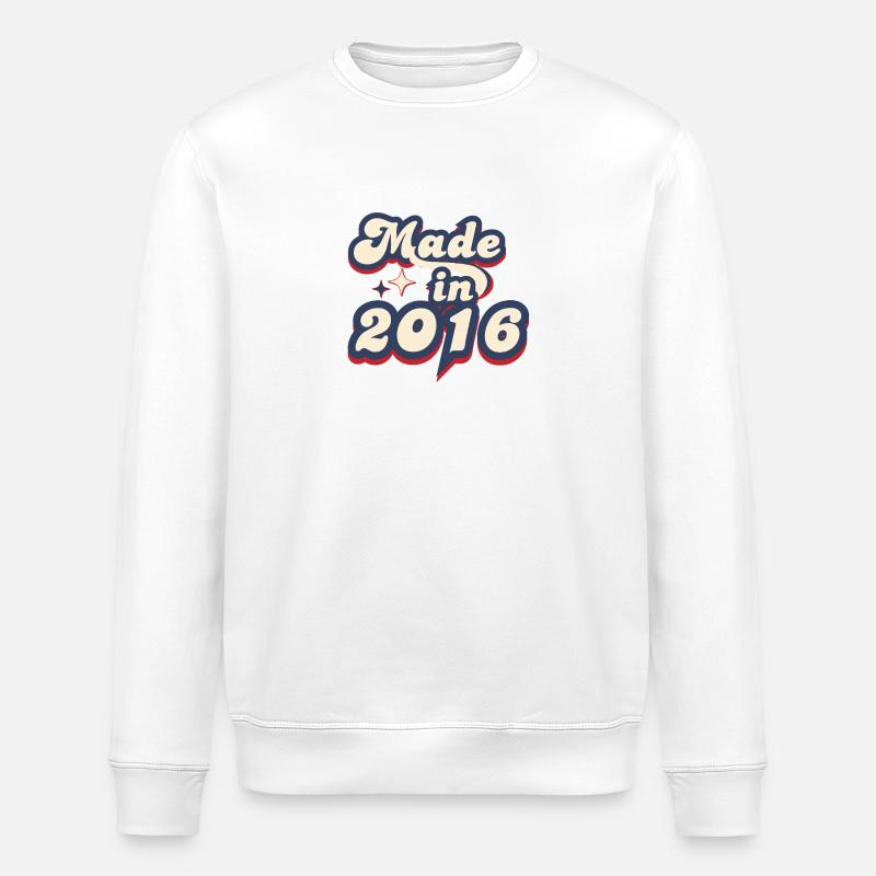 Made in 2016 retro - Sweat bio ROLLER Stanley/Stella Unisexe - blanc