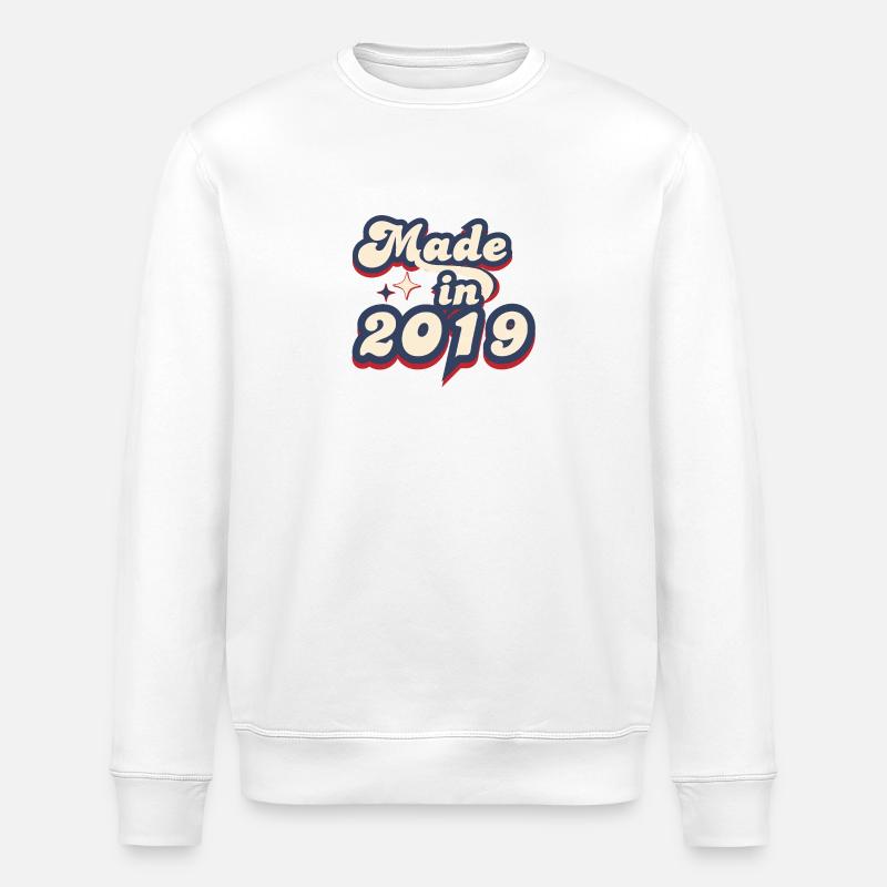 Made in 2019 retro - Sweat bio ROLLER Stanley/Stella Unisexe - blanc