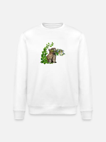 little whistling hare - Stanley/Stella ROLLER Unisex Organic Sweatshirt - white