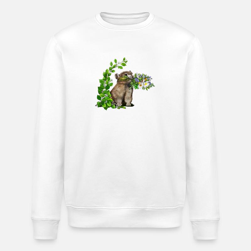 little whistling hare - Stanley/Stella ROLLER Unisex Organic Sweatshirt - white